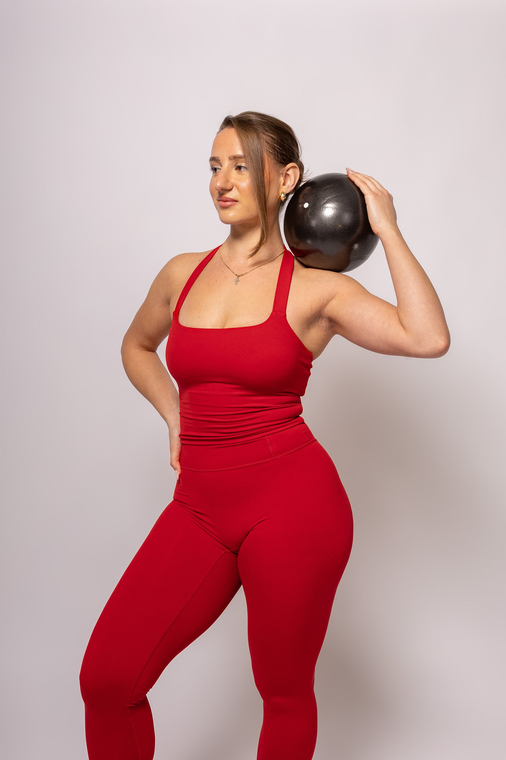 Velora Sculpt Halter Top Rodo Red