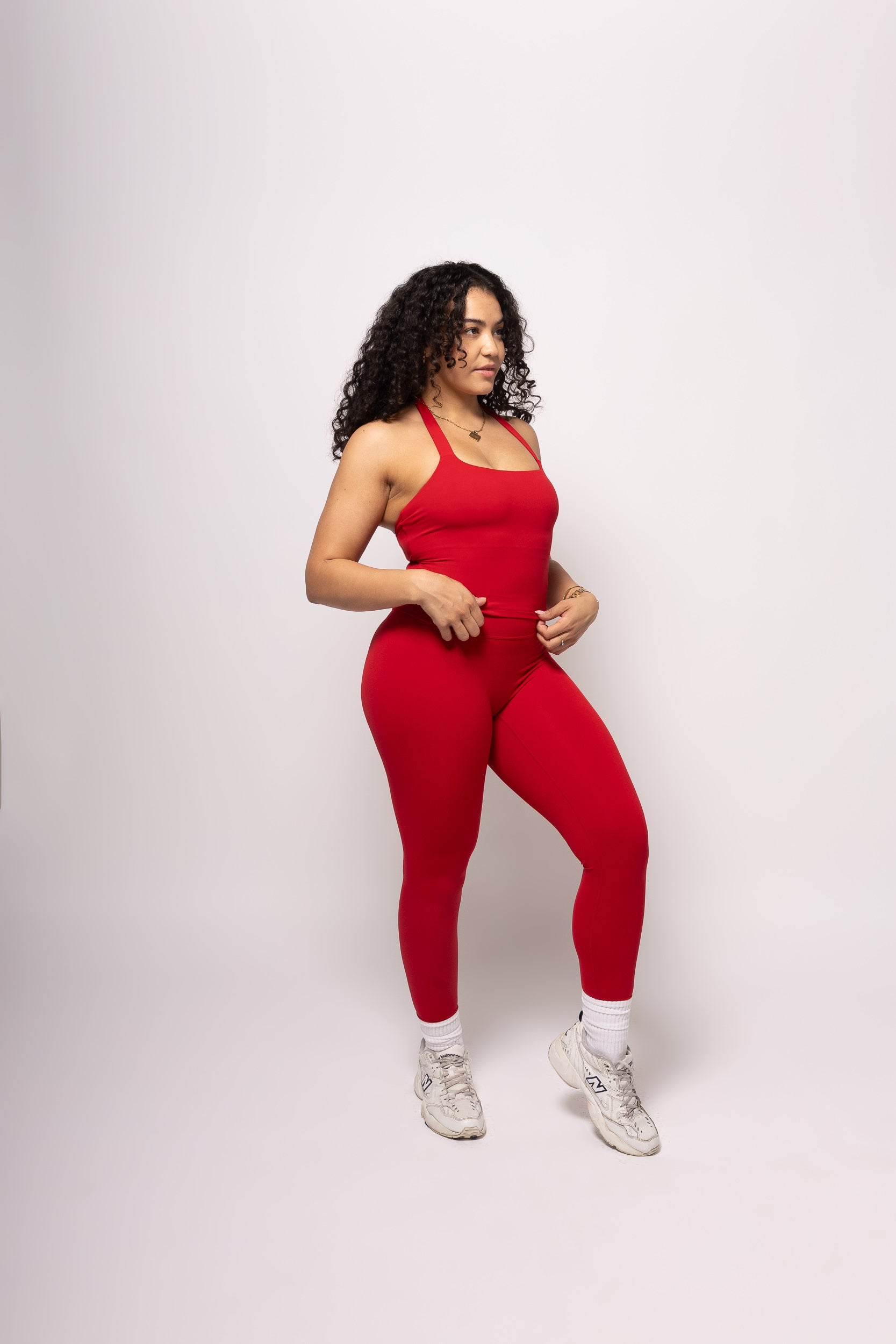 Velora Sculpt Halter Top Rodo Red